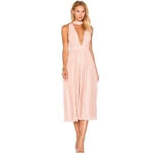 NBD Pleated Coquette Romance Party Flowy Coastal Midi Dress Fairy Dainty Sz S